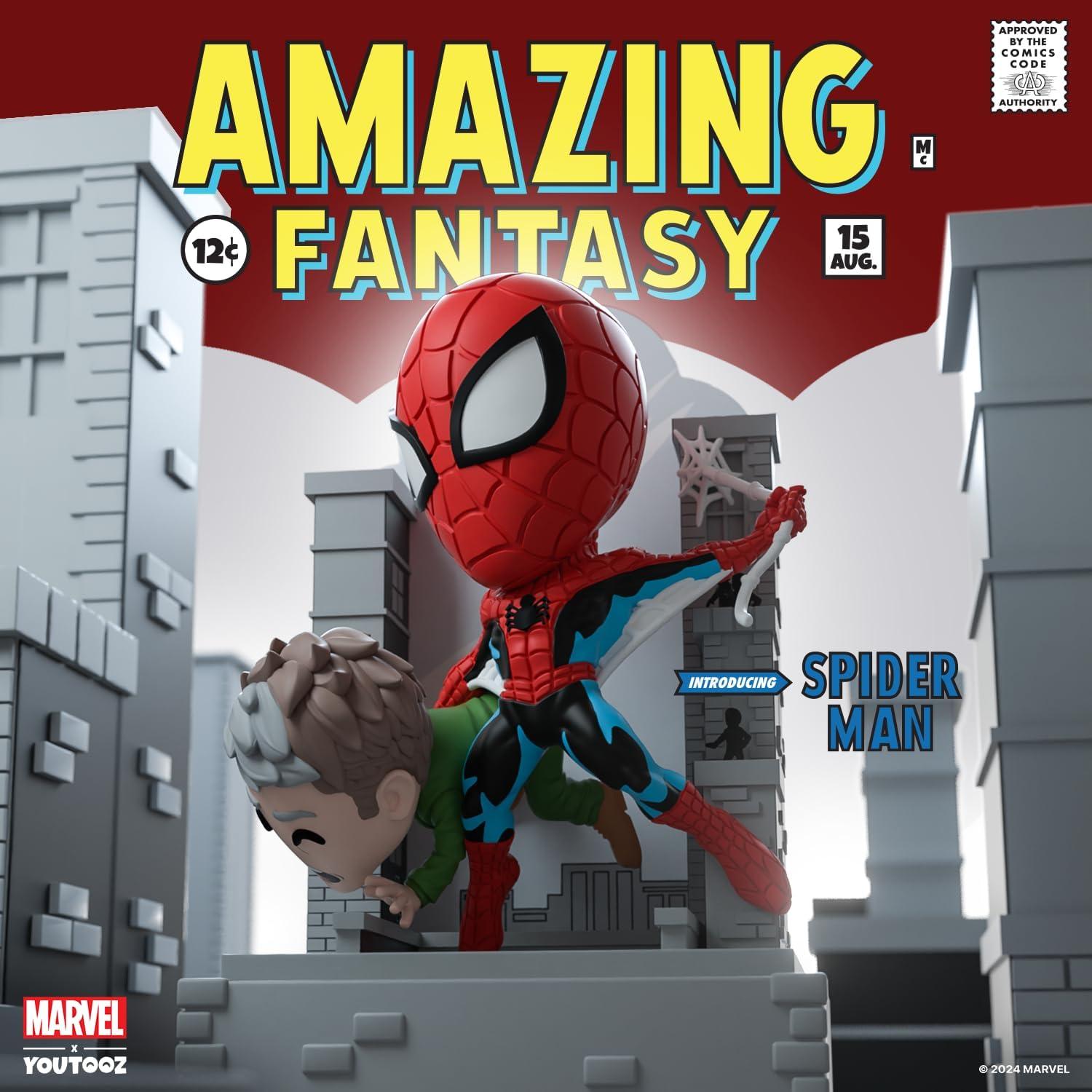 imageYoutooz Marvel Collection Web of Spiderman 1 48 inch Vinyl Figure Symbiote Spiderman Action FigureAmazing Fantasy SpiderMan 15