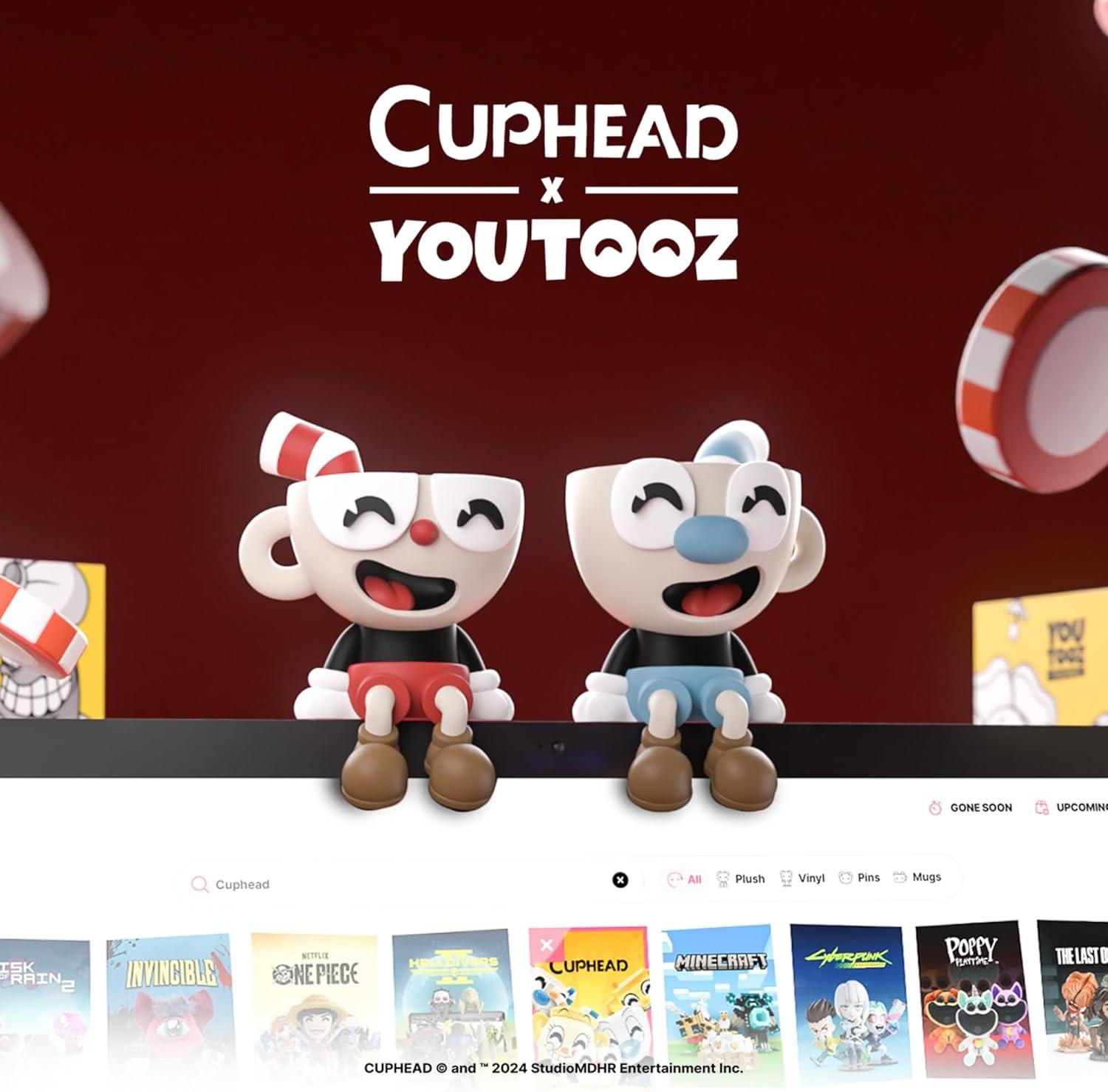 imageYoutooz Cuphead and Mugman Monitor Buddies Desktop Accessories for Gamers 25 Display Desk Dcor