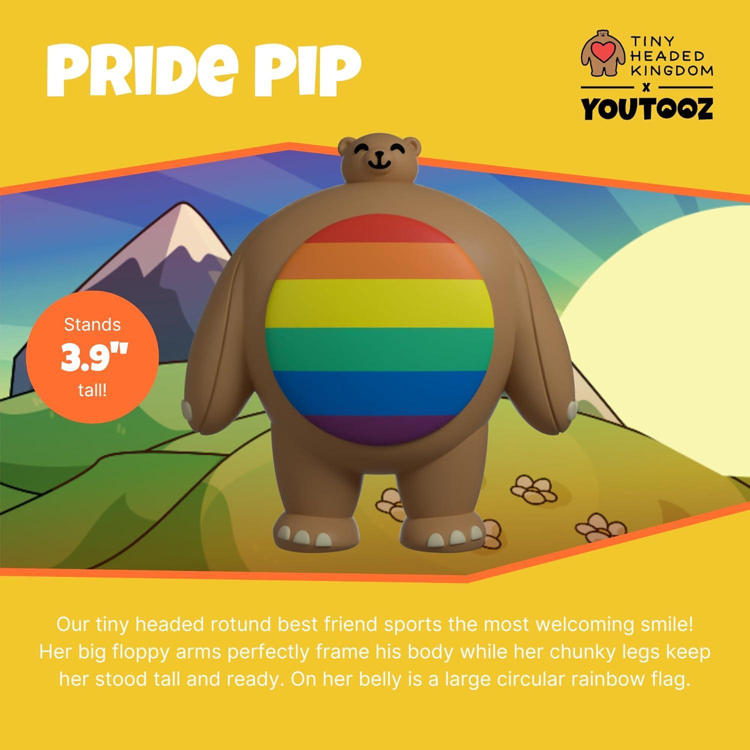 imageYoutooz Tiny Headed Kingdom Pip the Bear 39 Vinyl Figure Pride Pip Collectible BearPride Pip