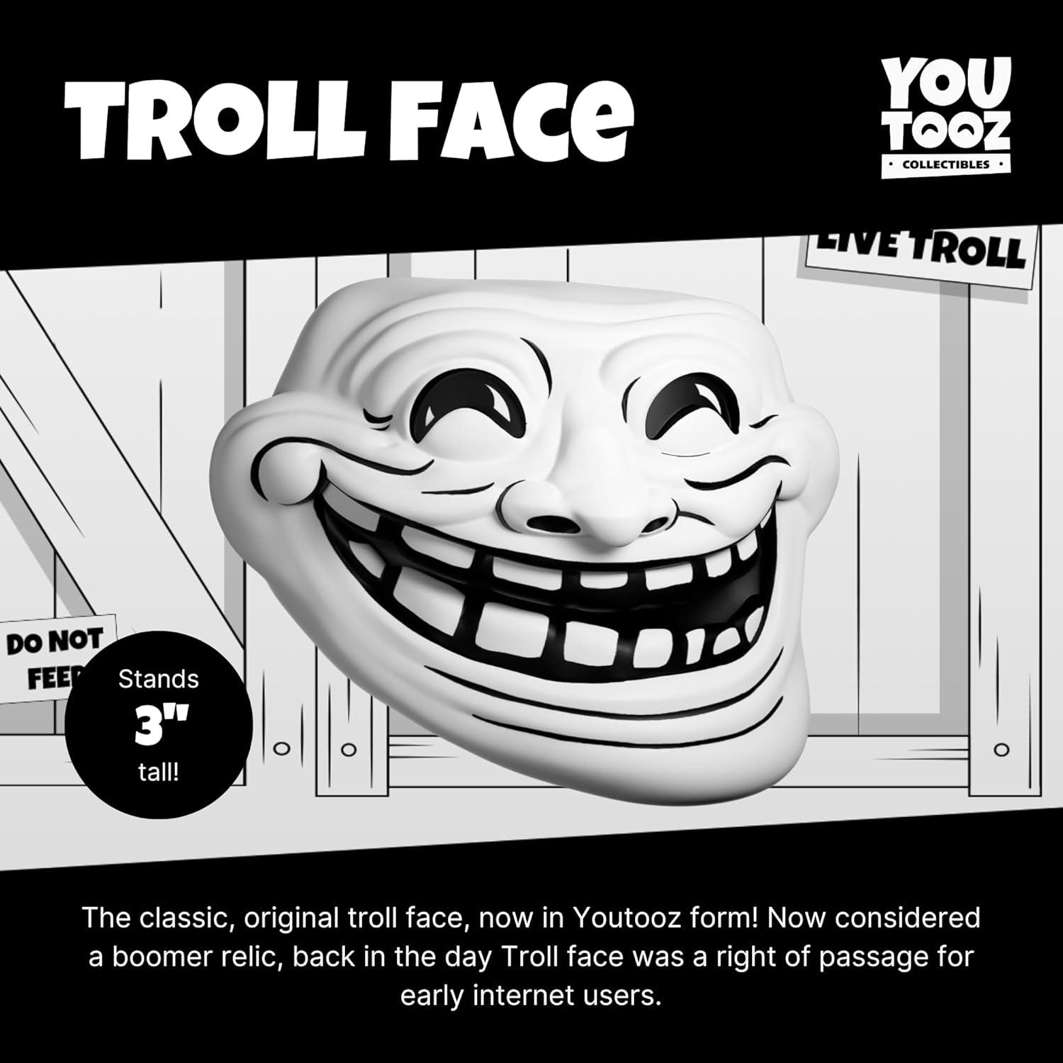 imageYou Tooz Troll Face 3 Figure GrayGrey Meme Collection Vinyl Collectible for Ages 15