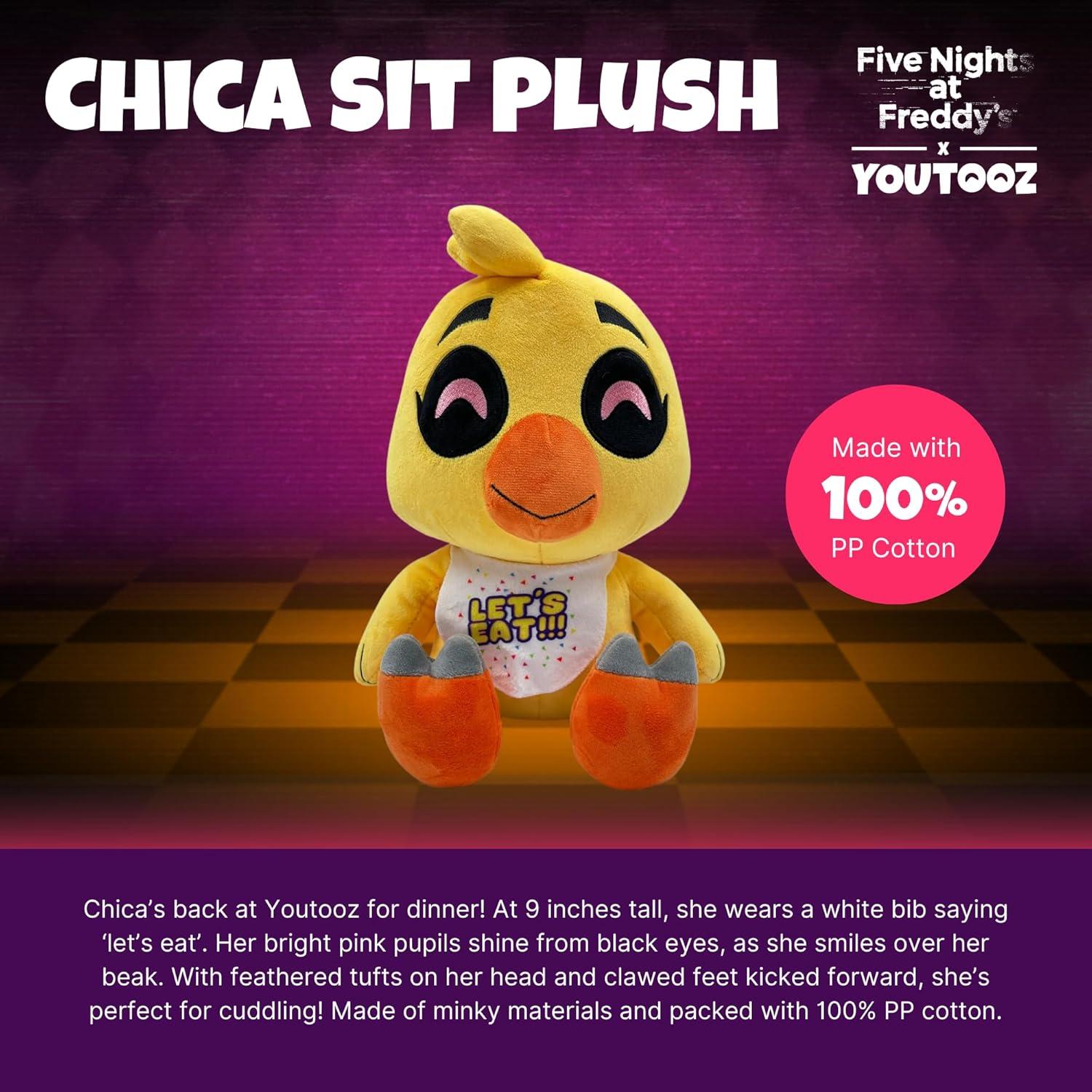imageYoutooz FNAF Chica Sitting 9 Inch Plushie Collectible Chica Sitting from Five Nights at Freddys FNAF Plush Collection