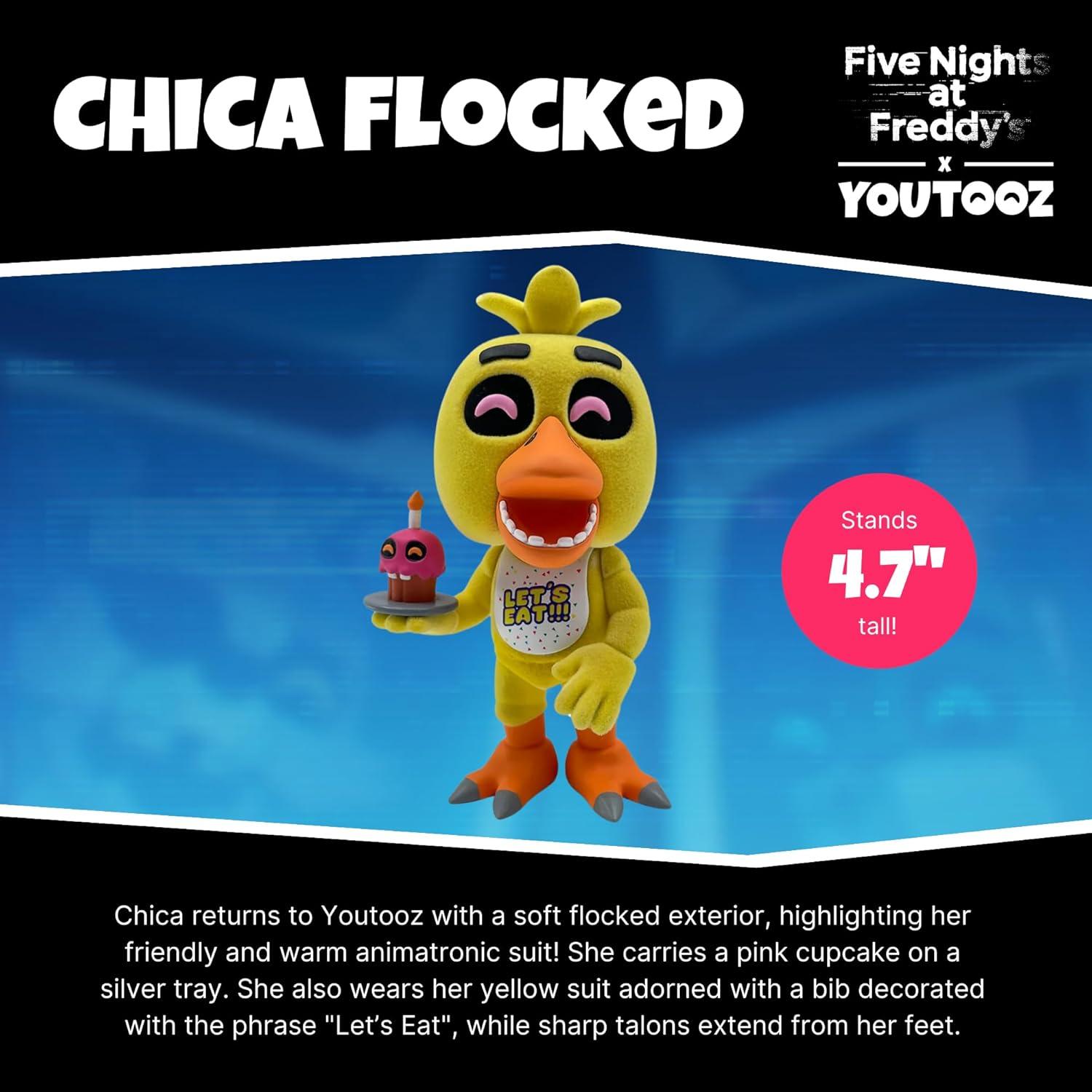 imageYoutooz FNAF Freddy Flocked 47 Vinyl Figure Collectible Freddy Flocked Vinyl Figure from Five Nights at Freddys FNAF Vinyl CollectionChica Flocked