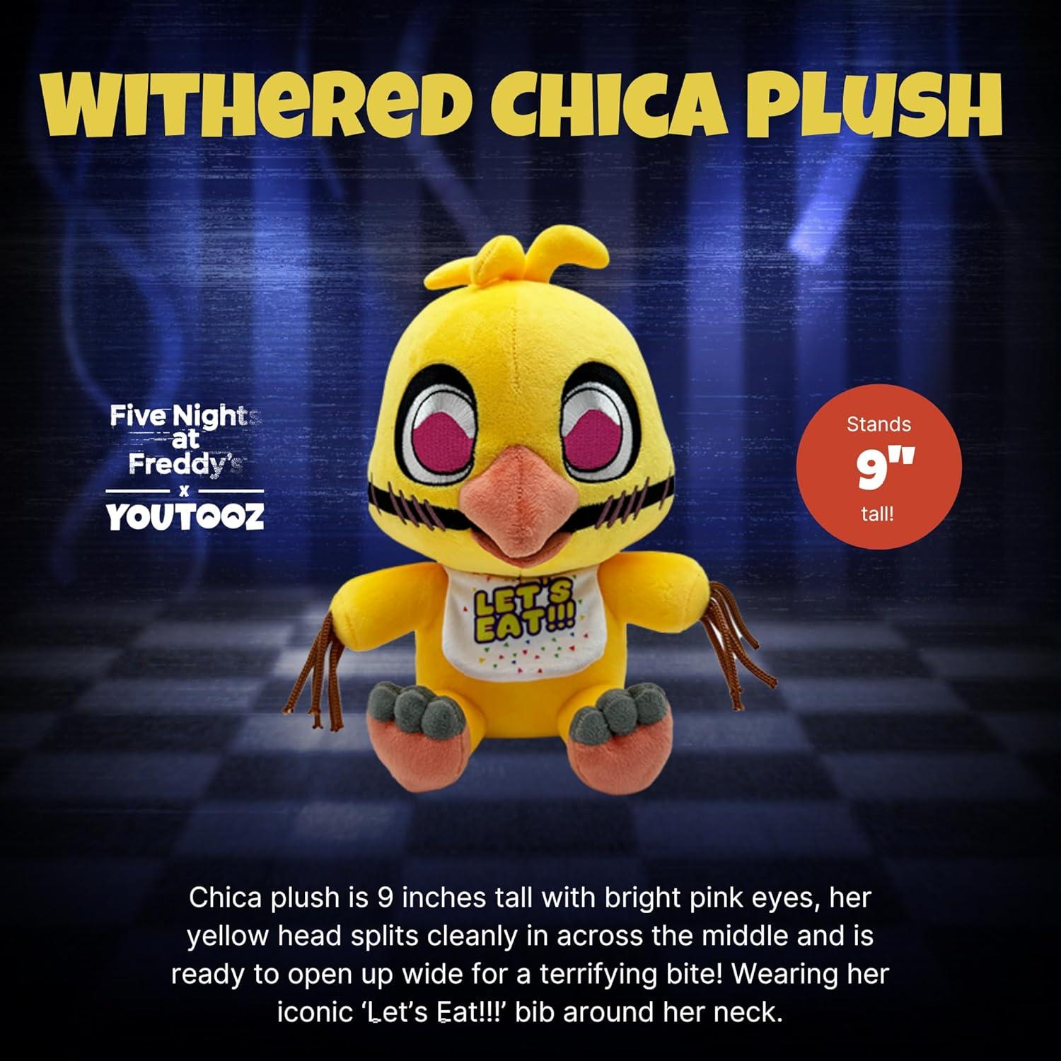 imageYoutooz FNAF Withered Freddy 9 Plush Withered Freddy Plushie Collectible Withered Freddy from Five Nights at Freddys by Youtooz FNAF Plush CollectionRed Chica