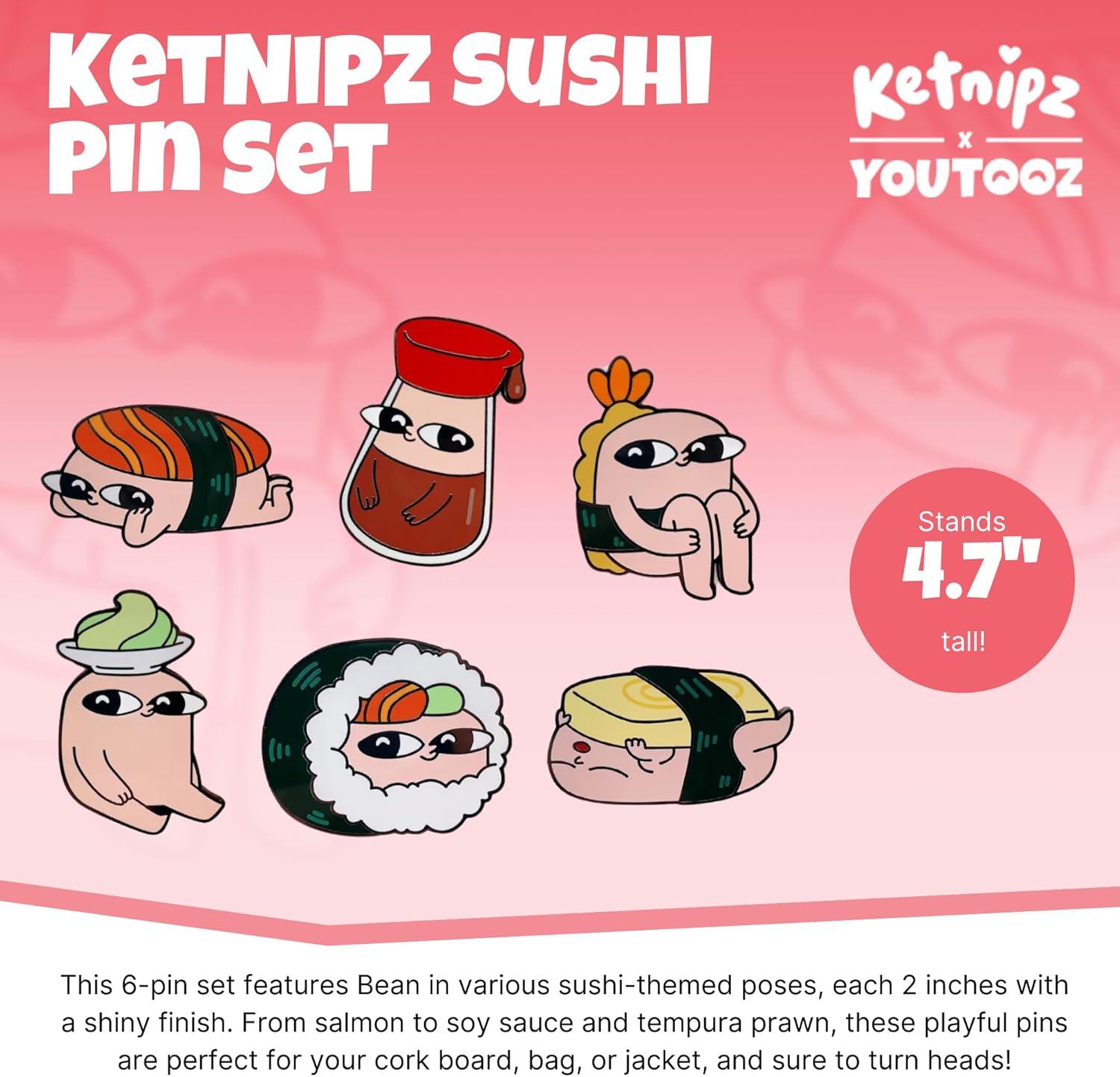 imageYoutooz Ketnipz Sushi Pin Set Official Licensed Ketnipz Sushi Pins Collectors Box Includes 6 Pins Ketnipz Collection