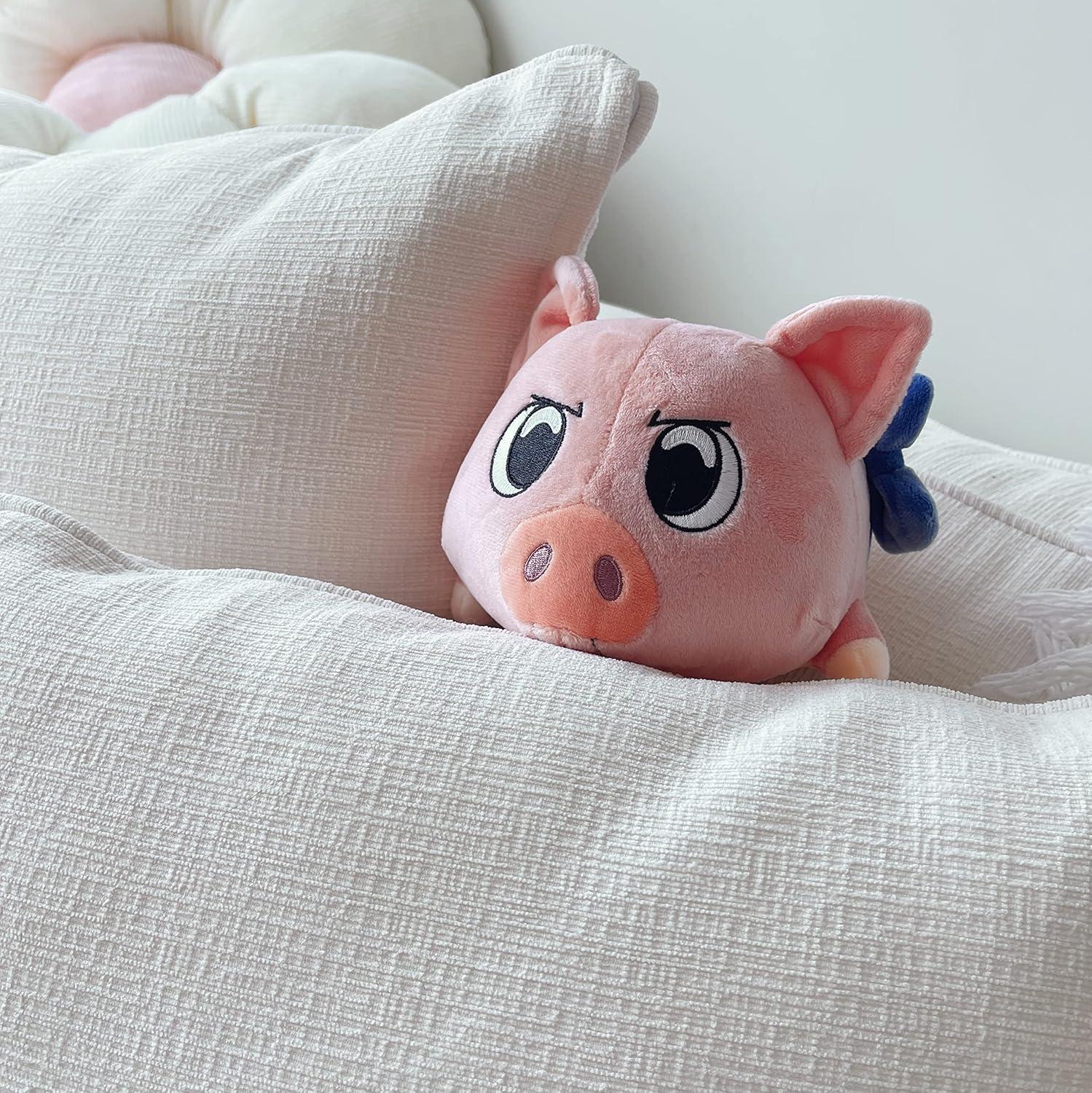 imageYoutooz Piggy Plush Bow Stickie 6 inch Super Soft Magnetic Plush Piggy Made from 100 PPCotton Collection