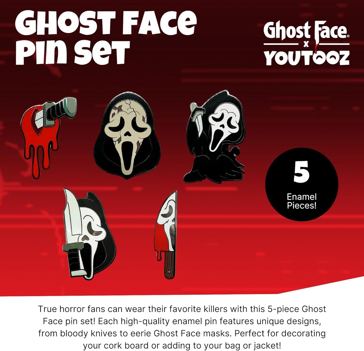 imageYoutooz Scream Ghost Face 9 Plush amp Pin Set Bundle Collectible Plushie with 5 Official Ghost Face Pins from Collection