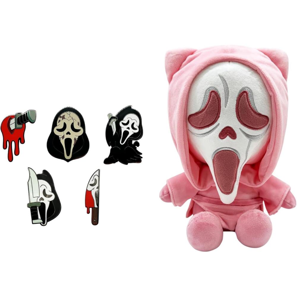 imageYoutooz Scream Ghost Face 9 Plush amp Pin Set Bundle Collectible Plushie with 5 Official Ghost Face Pins from Collection
